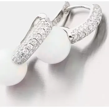 Náušnice Dámské náušnice stříbro 925 zirkon bílý opál a PKL-2165