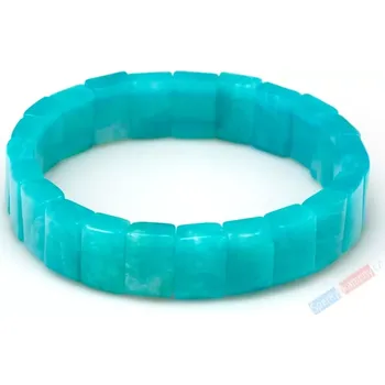 Náramek Náramek z amazonitu z Peru QA, plochý, dílky cca 12 x 8 mm (AIT5142NS)