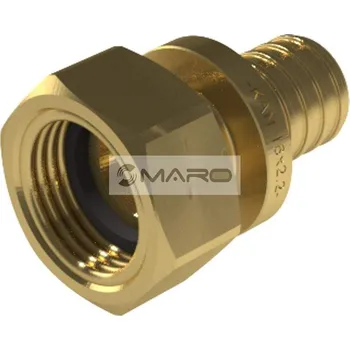 rozdělovač topení KAN-therm ultraLINE Přechod s převlečnou maticí s vnitřním závitem, pro axiální lisování 32 mm x 1", mosaz, 2510105009