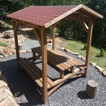 Zahradní sestava Set zahradního nábytku se střechou 180x60x200