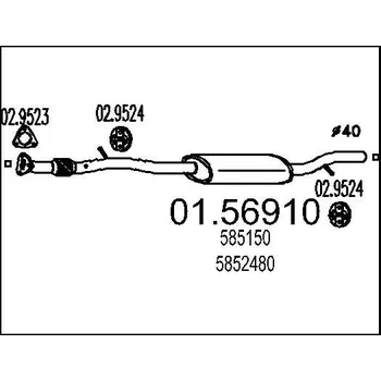 Auto-moto Střední tlumič výfuku MTS 01.56910