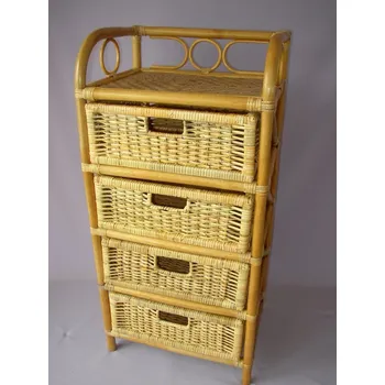 Komoda Ratanový PRÁDELNÍK 4 zásuvky medový