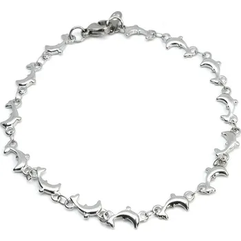 Náramek Náramek z chirurgické oceli - delfíni Fanda - 21 cm