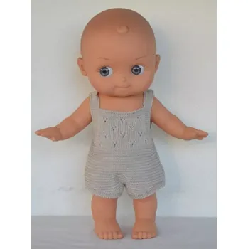 Panenka Panenka holčička Mini Panchas - modré oči - v stříbrnošedých kraťasech ze Španělska (Mini Panchas 28cm)