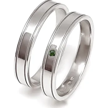 Prsten Stříbrné snubní prsteny Ilias - Vltavín