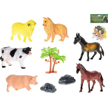 Mikro Trading Zvířátka farma 8-10cm 6ks s doplňky v sáčku