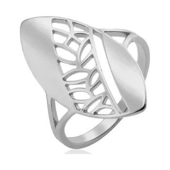 Prsten Ocelový prsten s motivem lístku Helda - 66