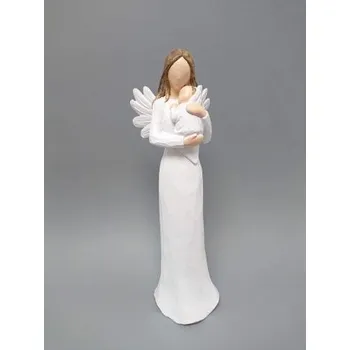 Vánoční dekorace Prodex Import Anděl s miminkem 26 cm