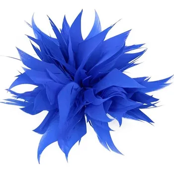 Brož Spínací špendlík s luxusním pírkem | Brož, Ozdoba - Královská modrá