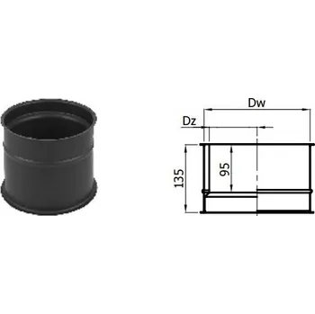 Kouřovod Karl Dvoustěnná zděř, průměr 120mm (síla 2mm) - černá