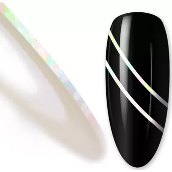 Umělé nehty Laser samolepící zdobící páska na nehty - BÍLÁ LASER 06