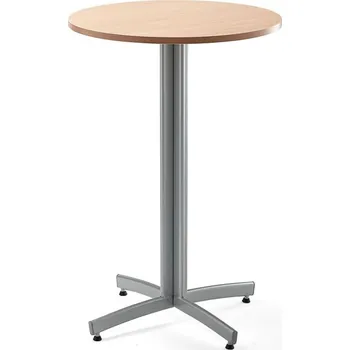 Jídelní stůl Barový stůl SANNA, Ø700x1050 mm, stříbrná/buk