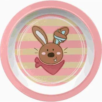 Talíř Melamin baby talířek DUBBiDUU zajíc se silikonem (21,5 cm) sigikid