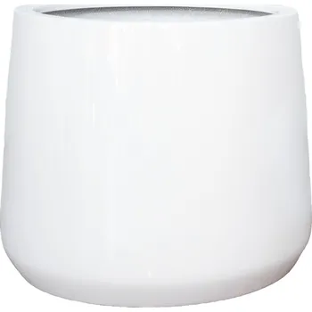 Květináč Patt Glossy White S - Ø 42 cm / V 35 cm