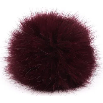 Kožešinová bambule s poutkem Ø12 a 14 cm, barva 5 (Ø12 cm) bordó tmavá