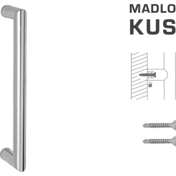 Dveřní kování MP KOVÁNÍ FT - MADLO K02 Ø 25 mm UN Provedení: kus, Povrch: BN - broušená nerez, Délka: Délka 225 mm / Rozteč 200 mm