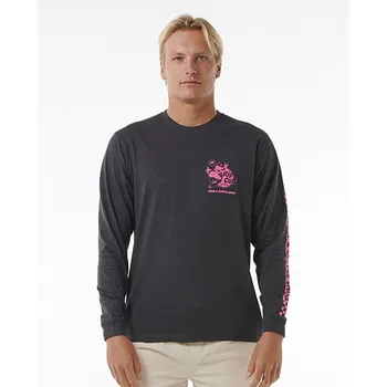 Pánské tričko Tričko Rip Curl SURFER DUDE LS TEE Washed Black velikost L