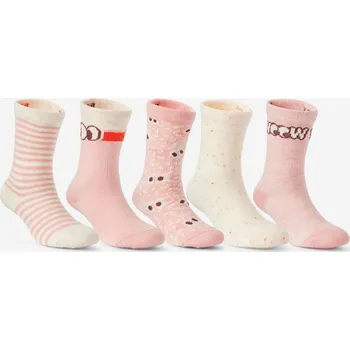 DECATHLON Dětské ponožky 5 párů s motivem 31/34 RŮŽOVÁ