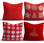 ASIR Set povlaků na polštář NYXMAS07 červený Vánoční