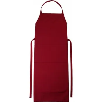 Kuchyňská zástěra CG Workwear Zástěra Verona s laclem a kapsou 90 x 75 cm Barva: Cherry, Velikost: 90 x 75 cm CGW1146
