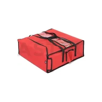 Termobox Taška na pizzu 4 x 50 cm z codury, zapínání na suchý zip, červený s černým lemováním | FURMIS, T4XL