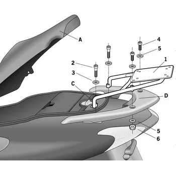Zavazadlo na motocykl SHAD Nosič kufru SHAD Dylan 02/08 130.H0DL12ST