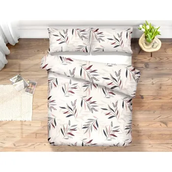 Povlečení Povlečení bavlna Hrabovka Bordo 200x240 cm a 2x 70x90 cm