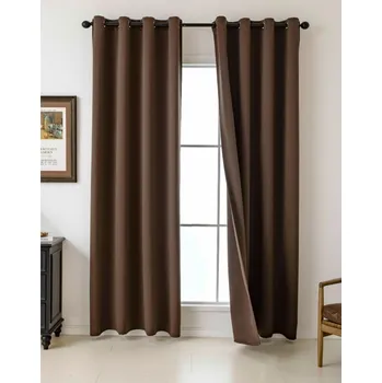 Sprchový závěs Závěs Panama 140/250 cm s oky - hnědá