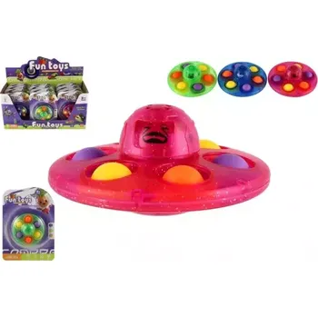 Hračka Teddies Spinner s bubble pops plast 8cm 3 barvy na kartě 12 ks v boxu