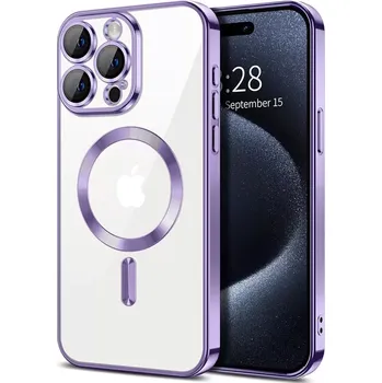 Pouzdro na mobilní telefon Kryt iPhone 15 Pro Techsuit Luxury Crystal MagSafe - fialový