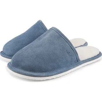 Pánské pantofle Vlnka Pánské kožené pantofle s ovčí vlnou Tom modrá velikost obuv dospělí 41