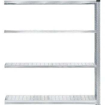 Dílenský regál Skladový regál TRANSFORM, přídavný, 4 police, 1972x1500x500 mm