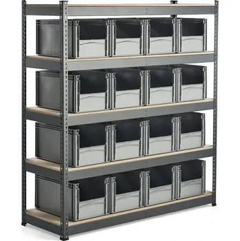 Dílenský regál Regál s přepravkami FRASER + COMBO, 16 přepravek