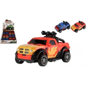 autíčko Teddies Auto terénní Off-Road plast 10cm na zpětné natažení 2 barvy 12ks v boxu