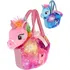 plyšák Jednorožec v kabelce s vesmírným motivem 18 cm mix barev