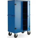 Mobilní kovová skříň RESTORE, 1800x1000x600 mm, modrá