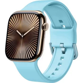 Příslušenství k chytrým hodinkám VSECHNONAMOBIL 87696 SILICONE Vyměnitelný řemínek pro Apple Watch 10 / 11 42mm světle modrý