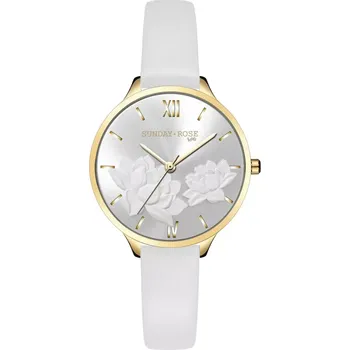 Hodinky SUNDAY ROSE Dámské luxusní designové hodinky SUNDAY ROSE Fashion Pastel White SUN-F15 (POŠTOVNÉ ZDARMA!!)