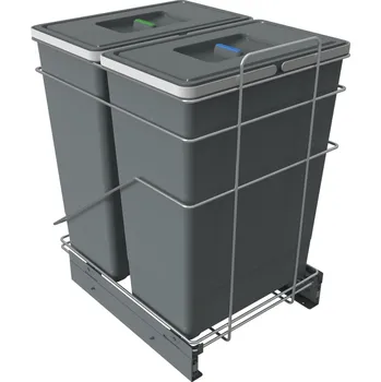 Odpadkový koš Vestavný odpadkový koš Elletipi ECOFIL - výsuvný, s rámem, 42+42 L, PF01 53H2