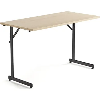 Jednací stůl Skládací stůl CLAIRE, 1200x600 mm, bříza, černá
