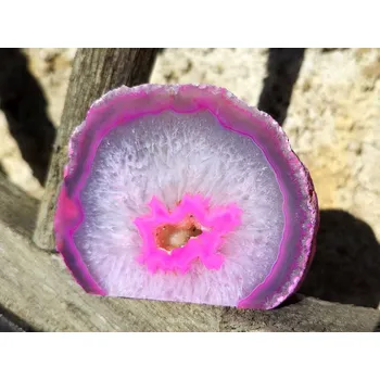 Přírodní kámen Geoda achát růžová s dutinou Brazílie 408g