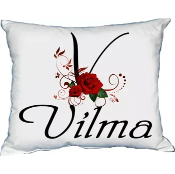 Dekorativní polštářek Polštář se jménem VILMA Černý (polštářek dámské jméno )