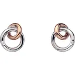 Stříbrné náušnice Hot Diamonds Eternity Interlocking Rose Gold Stud DE309