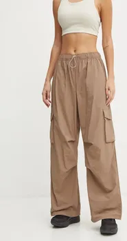 Dámské kalhoty Kalhoty New Balance dámské, zelená barva, široké, high waist, WP43534LMR, vel. XS