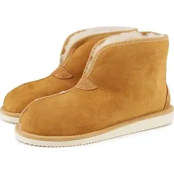 Dámská zimní obuv Vlnka Dámské kožené kotníkové bačkory s ovčí vlnou Karin hnědá velikost obuv dospělí 37