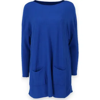 Dámský svetr Tunika upletová 1846 Itálie barva: modrá královská