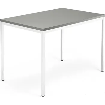 Psací stůl Psací stůl QBUS, 4 nohy, 1200x800 mm, bílý rám, světle šedá