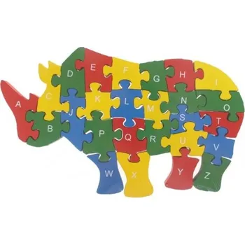 Vzdělávací dřevěné puzzle nosorožec