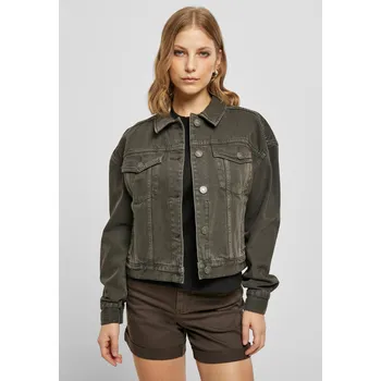 Dámská casual bunda Dámská oversized barevná džínová bunda hnědá Urban Classics kaki 2541865
