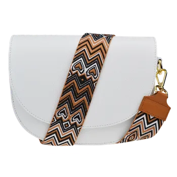 NovaKabelka.cz Kožená italská crossbody kabelka Ramona Bianca s přídavným popruhem XIV